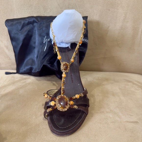 Giuseppe Zanotti Brown and Gold Sandals - Picture 7 of 16